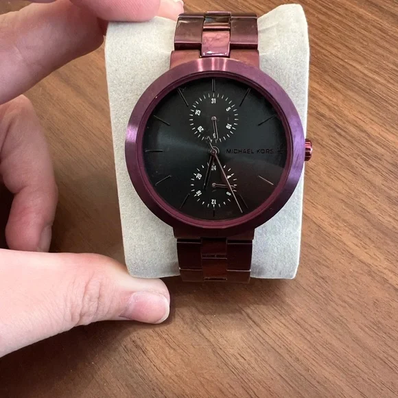 Michael Kors Purple and Black Chronograph Watch - Picture 1 of 4